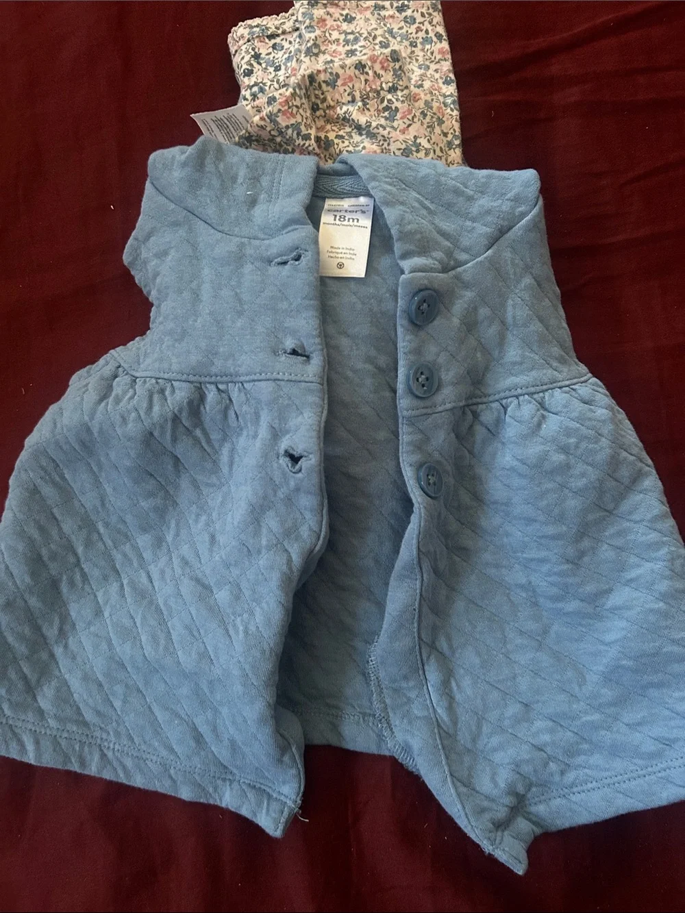 Carter's Girls Pastel Floral & Hooded Layered Set - Blue, Lavender, Cream - Picture 8 of 8